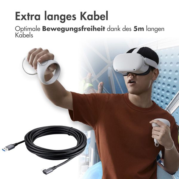 imoshion Oculus Quest 1 & 2 en Meta Quest 3 Link Kabel - 5 Meter - Schwarz