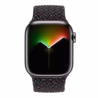 Apple Geflochtenes Solo Loop für die Apple Watch | 44/45/46/49 mm - Größe 5 - Black Unity