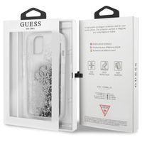 Guess 4G Logo Liquid Glitter Back Cover für das iPhone 13 Mini - Silver