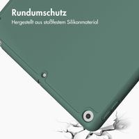 Accezz Smarte Klapphülle aus Silikon für das iPad 9 (2021) 10.2 / iPad 8 (2020) 10.2 / iPad 7 (2019) 10.2 - Dunkelgrün