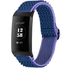 imoshion Elastisches Nylonarmband für das  Fitbit Charge 3 / 4 - Dunkelblau