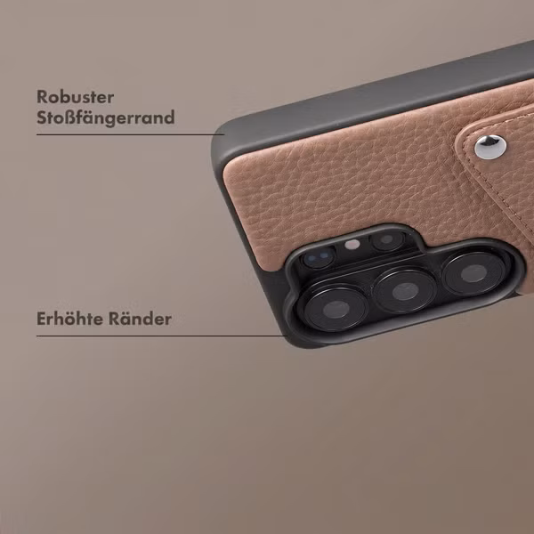 Selencia Riva Back Cover mit Kartenfach Samsung Galaxy S26 Ultra - Mocha Brown