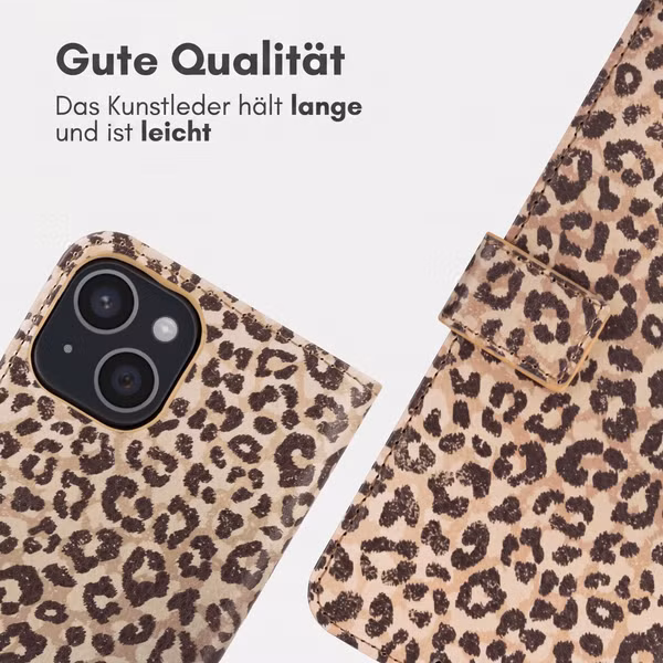 imoshion Design Klapphülle Apple iPhone 15 - Leopard Mood