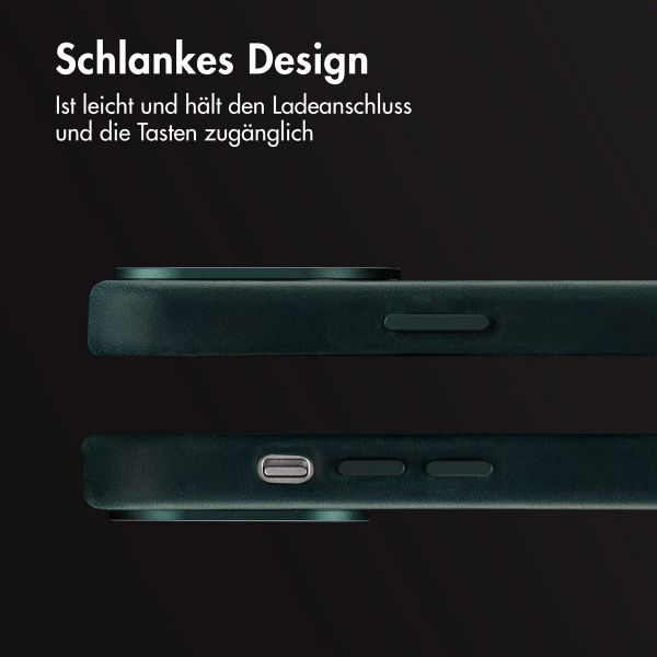 Accezz Vintage Leather Magsafe Backcover Apple iPhone 14 Pro - Smokey Green