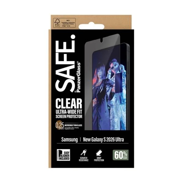 SAFE by PanzerGlass Ultra-Wide Fit Screenprotector inkl. Applikator Samsung Galaxy S26 Ultra