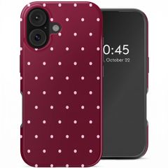 Selencia Vivid Rückabdeckung mit MagSafe Apple iPhone 16 - Happy Dots Burgundy