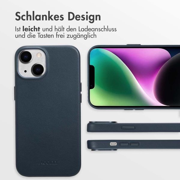Accezz MagSafe Leather Backcover Apple iPhone 14 - Nightfall Blue