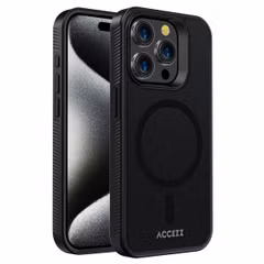 Accezz Rugged Frosted Back Cover mit MagSafe Apple iPhone 15 Pro - Schwarz