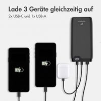 imoshion Powerbank - 27.000 mAh - Schnelles Aufladen und Power Delivery - 30W - Schwarz
