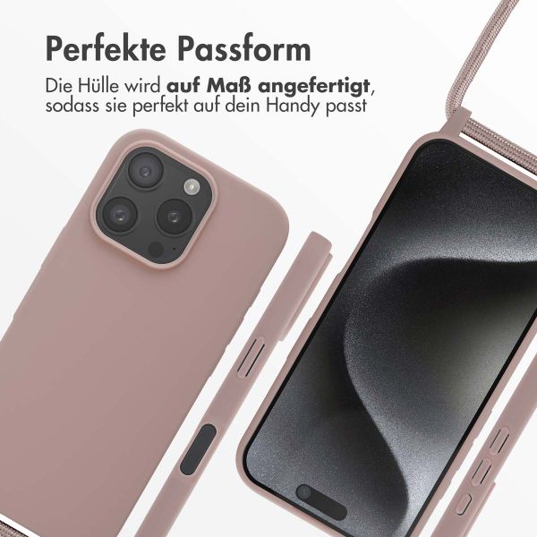 imoshion Silikonhülle mit Band für das iPhone 16 Pro - Sand Pink