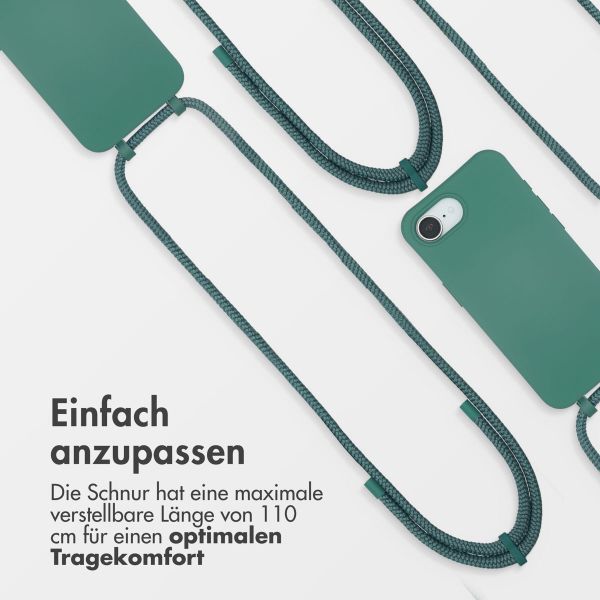 imoshion Color Backcover mit abnehmbarem Handykette und MagSafe Apple iPhone 16e - Dunkelgrün