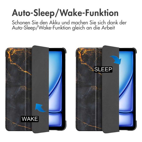 imoshion Design Trifold Klaphülle Apple iPad Air 13 Zoll (2025) M3 / (2024) M2 - Black Marble
