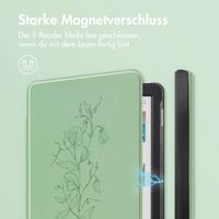 imoshion Design Slim Hard Case Klapphülle Kobo Clara Colour / BW - Floral Green