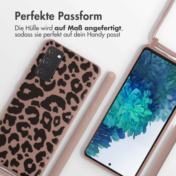 imoshion Silikonhülle design mit Band für das Samsung Galaxy S20 FE - Animal Pink