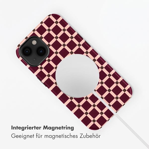 Selencia Vivid Rückabdeckung mit MagSafe Apple iPhone 14 - Check This Burgundy