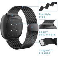 imoshion Magnetisches Milanaise Armband für das  Fitbit Versa 4/ 3 / Sense (2) - Schwarz
