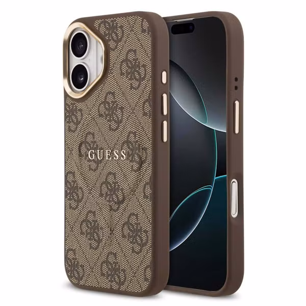 Guess Classic 4G Logo Backcover MagSafe Apple iPhone 17 - Braun