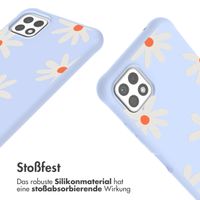 imoshion SilikonHülle design mit Band Samsung Galaxy A22 (5G) - Lila Flower Distance