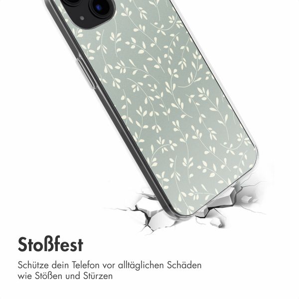 imoshion  Design Hülle für das iPhone 13 - Smoke Green Flowers