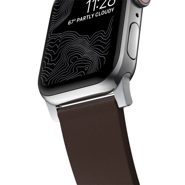 Nomad Active Pro Band für die Apple Watch Series 1 bis 10 / SE / Ultra (2) (44/45/46/49 mm) - Braun/Silber