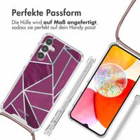 imoshion Design Hülle mit Band Samsung Galaxy A14 (5G/4G) - Bordeaux Graphic