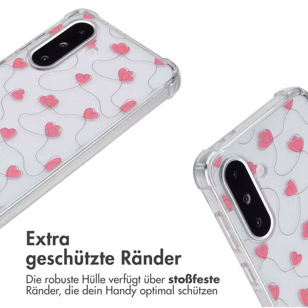 imoshion Design Hülle mit Band Samsung Galaxy A36 - Dusty Rose Connected Hearts