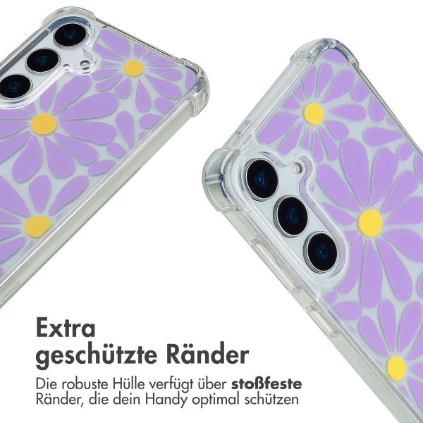 imoshion Design Hülle mit Band Samsung Galaxy S25 - Tropical Violet Flowers Connect