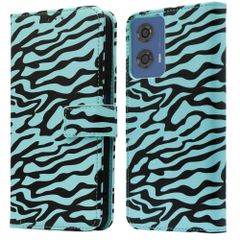 imoshion Design Klapphülle Motorola Moto G04 / G24 - Black Blue Stripes