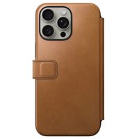 Nomad Modern Leather Folio Klapphülle Apple iPhone 15 Pro Max - English Tan