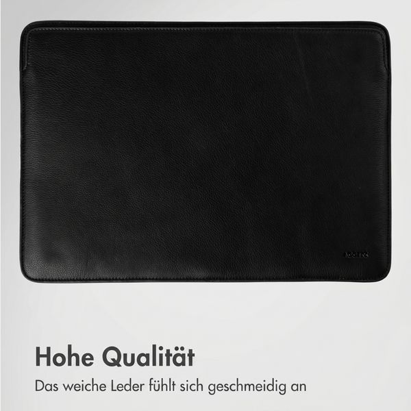 Accezz Leather Laptop Hülle Apple MacBook 16 Zoll - Laptop Sleeve - Schwarz