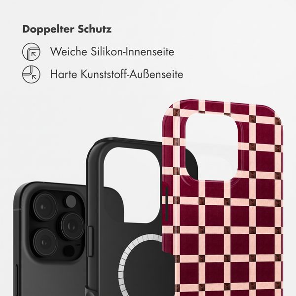 Selencia Vivid Rückabdeckung mit MagSafe Apple iPhone 16 Pro - Check This Burgundy