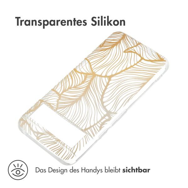 imoshion Design Hülle Google Pixel 8 - Golden Leaves Transparent
