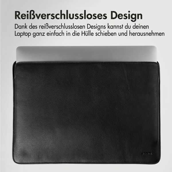 Accezz Leather Laptop Hülle Apple MacBook 16 Zoll - Laptop Sleeve - Schwarz