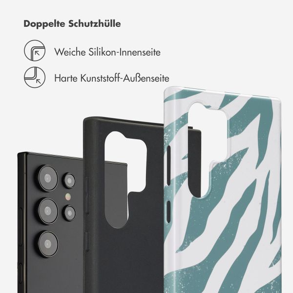 Selencia Vivid Back Cover Samsung Galaxy S24 Ultra - Colorful Zebra Pine Blue