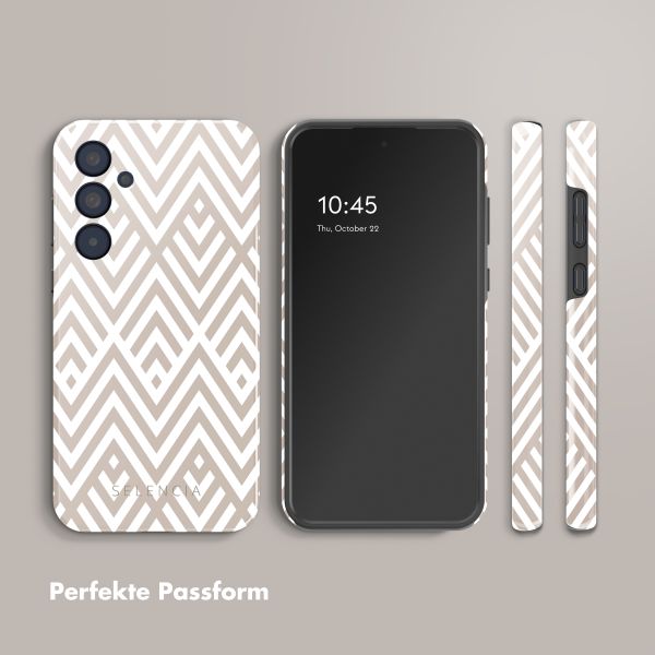 Selencia Vivid Tough Back Cover für das Samsung Galaxy A35 - Beige Zigzag