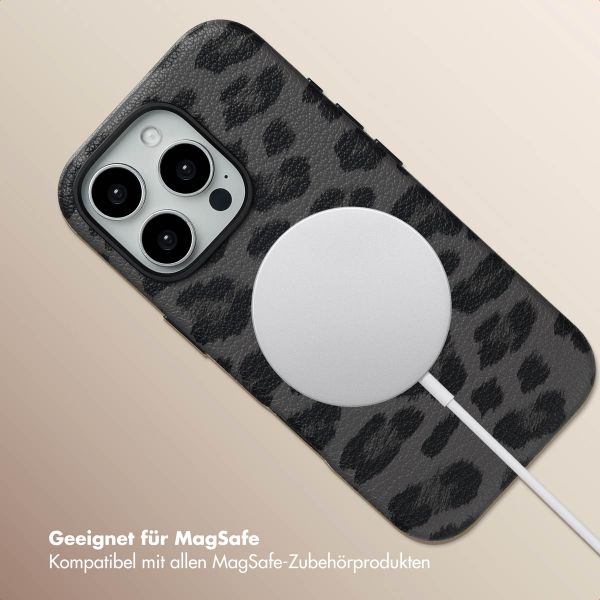 Selencia Sabi Backcover Leopardenmuster mit MagSafe Apple iPhone 16 Pro - Midnight Black