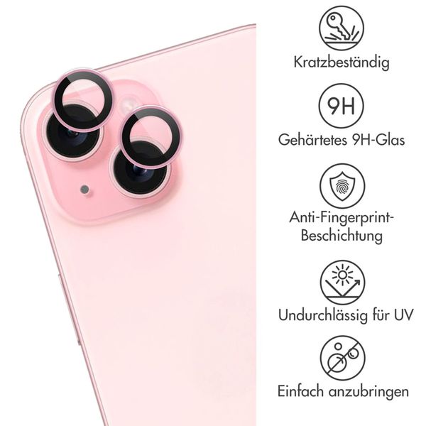 imoshion 2er-Pack Objektivschutz für Kamera für das Apple iPhone 15 / 15 Plus - Pink