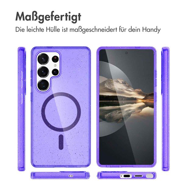 imoshion Sparkle Back Cover mit MagSafe für das Samsung Galaxy S24 Ultra - Glitzer Violett