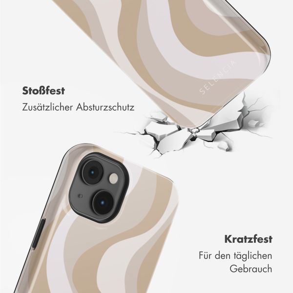 Selencia Vivid Tough Back Cover mit MagSafe für das iPhone 14 - Desert Waves Beige