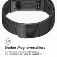 imoshion Magnetisches Milanaise Armband für das  Fitbit Charge 5 - Größe S - Schwarz