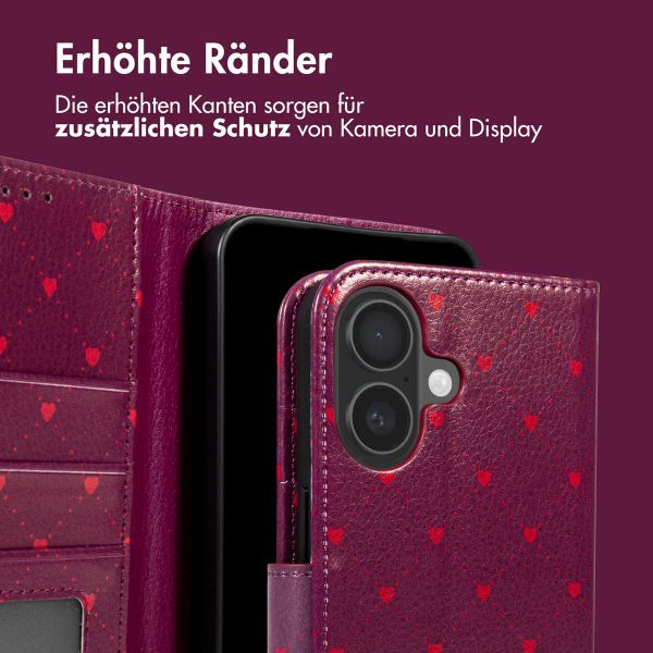 imoshion Design Klapphülle Apple iPhone 16 - Crush Check Coral Dust