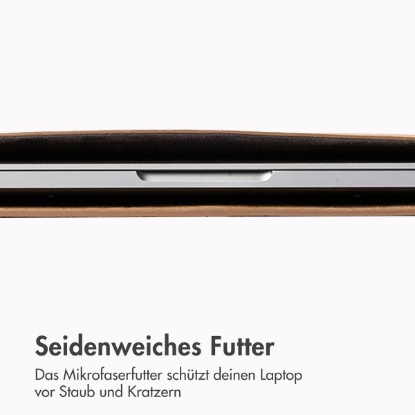 Accezz Leather Laptop Hülle Apple MacBook 15 Zoll - Laptop Sleeve - Cognac