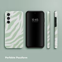 Selencia Vivid Back Cover Samsung Galaxy A35 - Colorful Zebra Sage Green