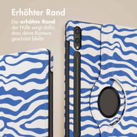 imoshion 360° drehbare Design Klapphülle für das Samsung Galaxy Tab S10 Plus / Tab S9 Plus / Tab S9 FE Plus - White Blue Stripes