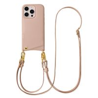 Selencia Nova HandyHülle mit Kordel und Kartenhalter Apple iPhone 16 Pro - Dusty Rose