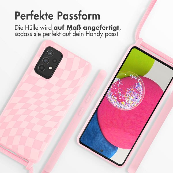 imoshion Silikonhülle design mit Band für das Samsung Galaxy A52(s) (5G/4G) - Retro Pink