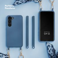 Selencia Back Cover mit Luxuriöser Handschlaufe Samsung Galaxy S23 - Blau