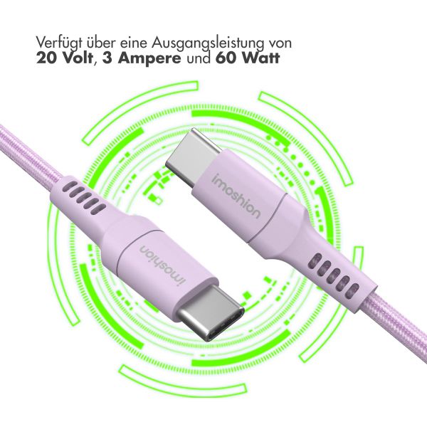 imoshion Braided USB-C-zu-USB-C Kabel - 2 Meter - Lila