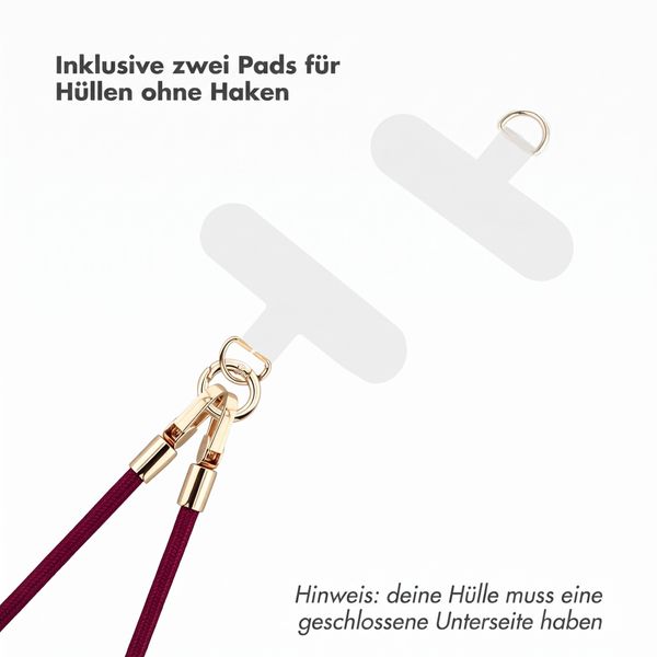 Selencia Universal Handyband mit 2 Haken - verstellbar - Bold Burgundy