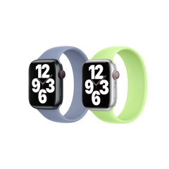 Apple 2 Pack Silikon Solo Loop für Apple Watch | 44/45/46/49 mm - Größe 9 - Winter Blue/ Sprout Green